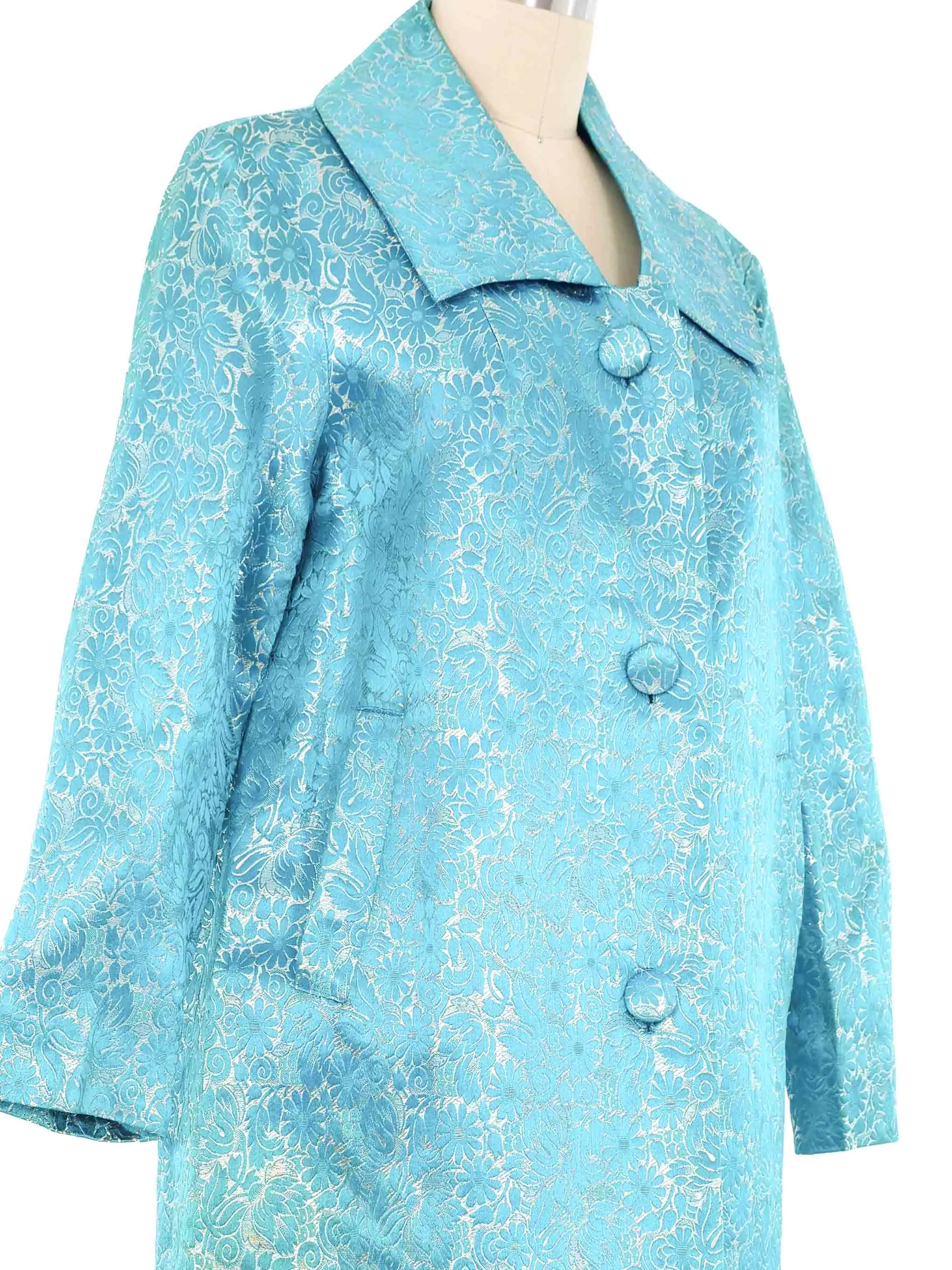 1960s Suzie Wong Metallic Brocade Coat