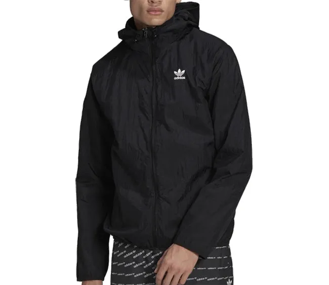 Adidas Originals Mens Essential Windbreaker Black White