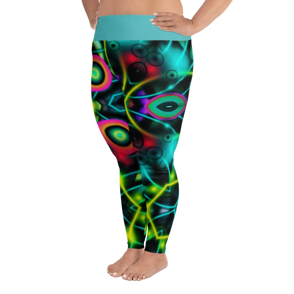 All-Over Print Plus Size Leggings Kaleidoscope