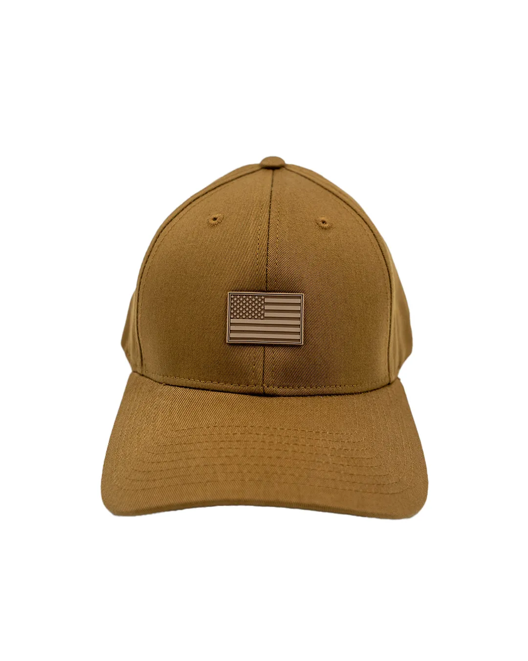 American Flag Saddle Brown Structured Dad Hat