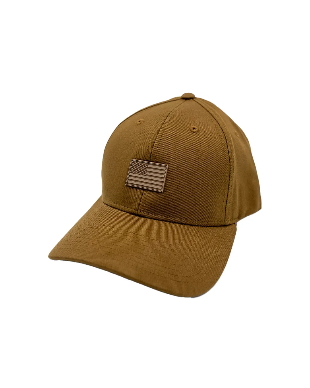 American Flag Saddle Brown Structured Dad Hat