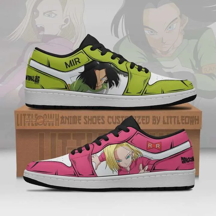 Android 17 x Android 18 Shoes Dragon Ball Z Super Anime JD Low Top Sneakers