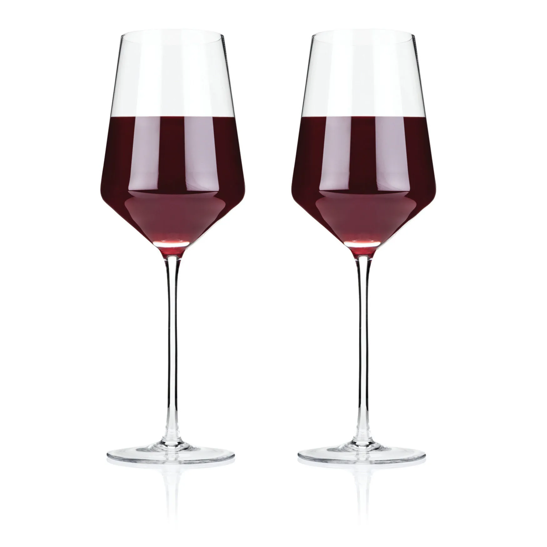 Angled Crystal Bordeaux Glasses