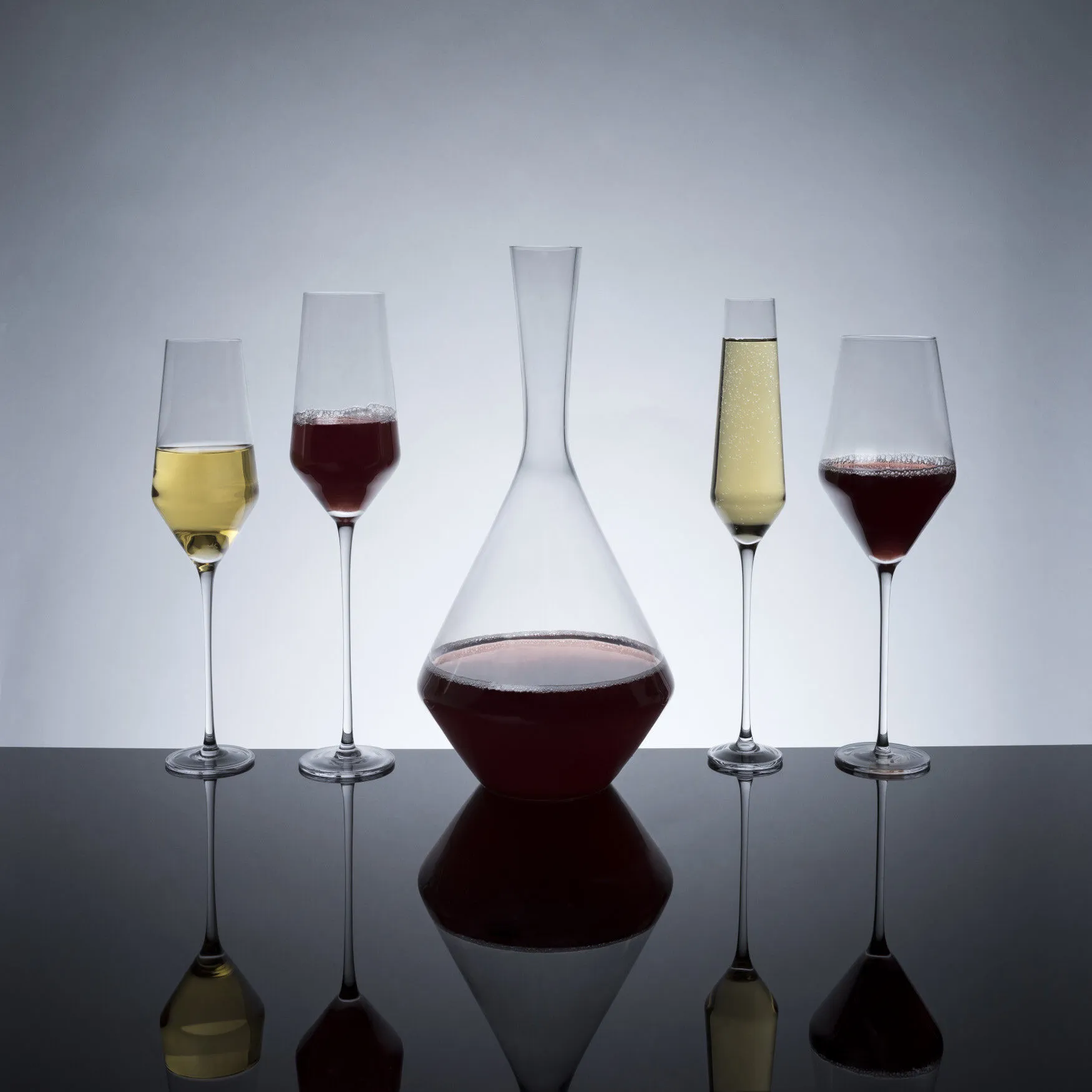 Angled Crystal Bordeaux Glasses