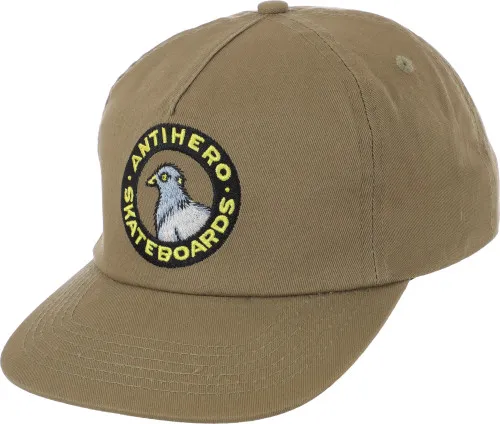 Antihero Pigeon Round Snapback Hat - Khaki