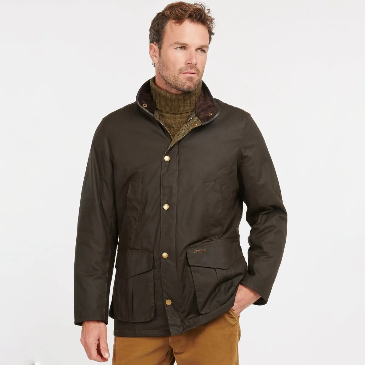 Barbour Hereford Men's Waxed Jacket | Olive