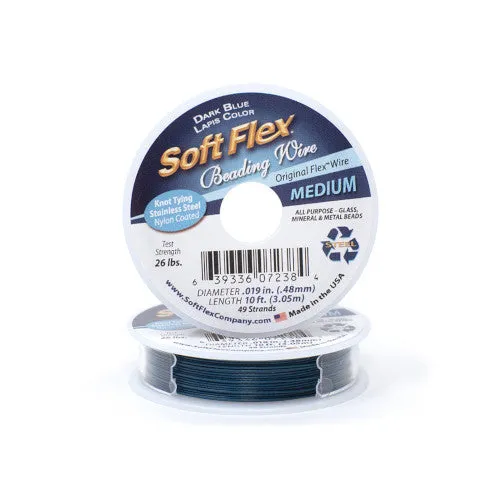 Beading Wire, Soft Flex, Dark Blue Lapis, 0.48mm