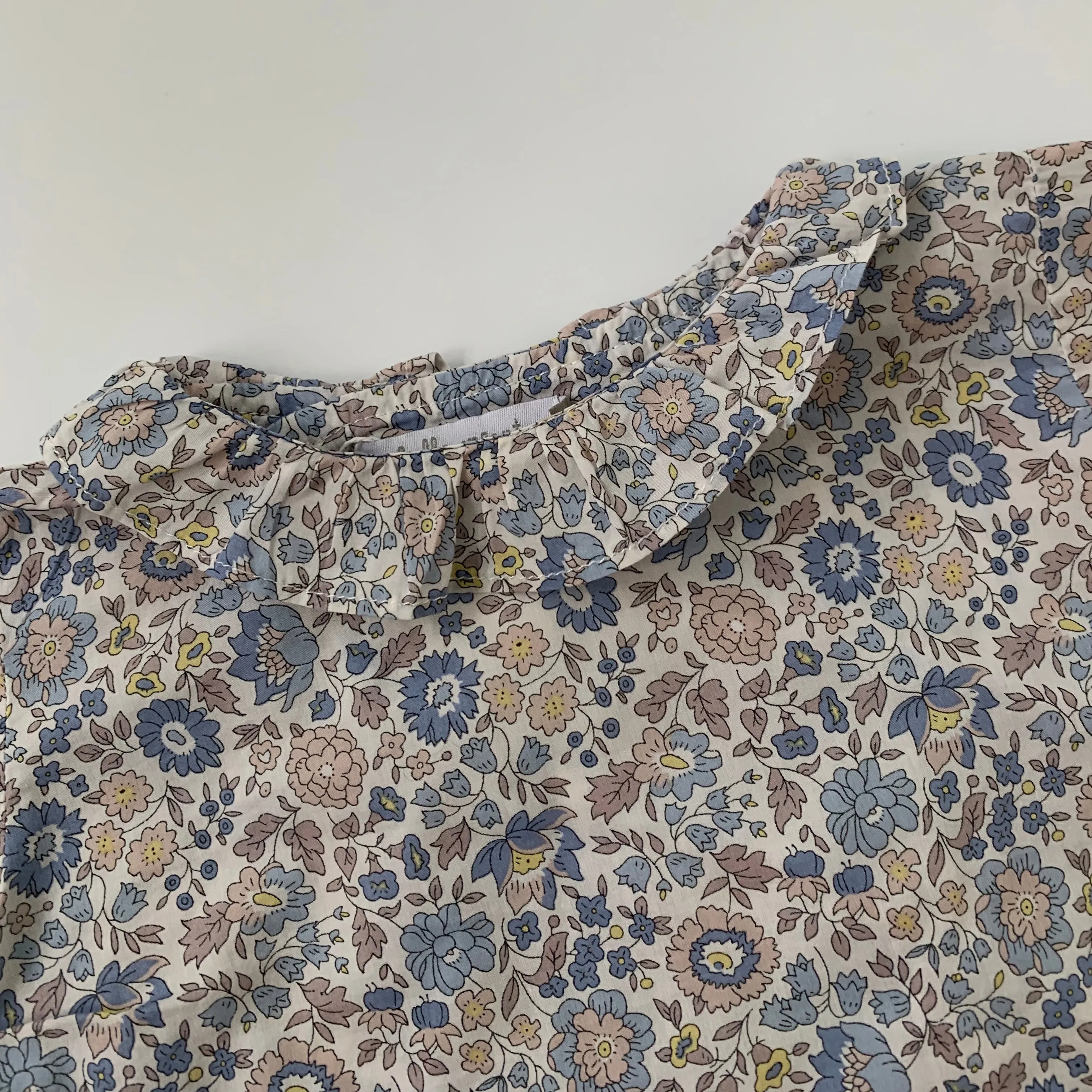 Belle Enfant Blue D'Anjo Liberty Print Blouse: 0-3 Months