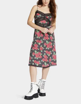 BETSEYS SLEEVELESS RIBBON DRESS BRIGHT ROSE