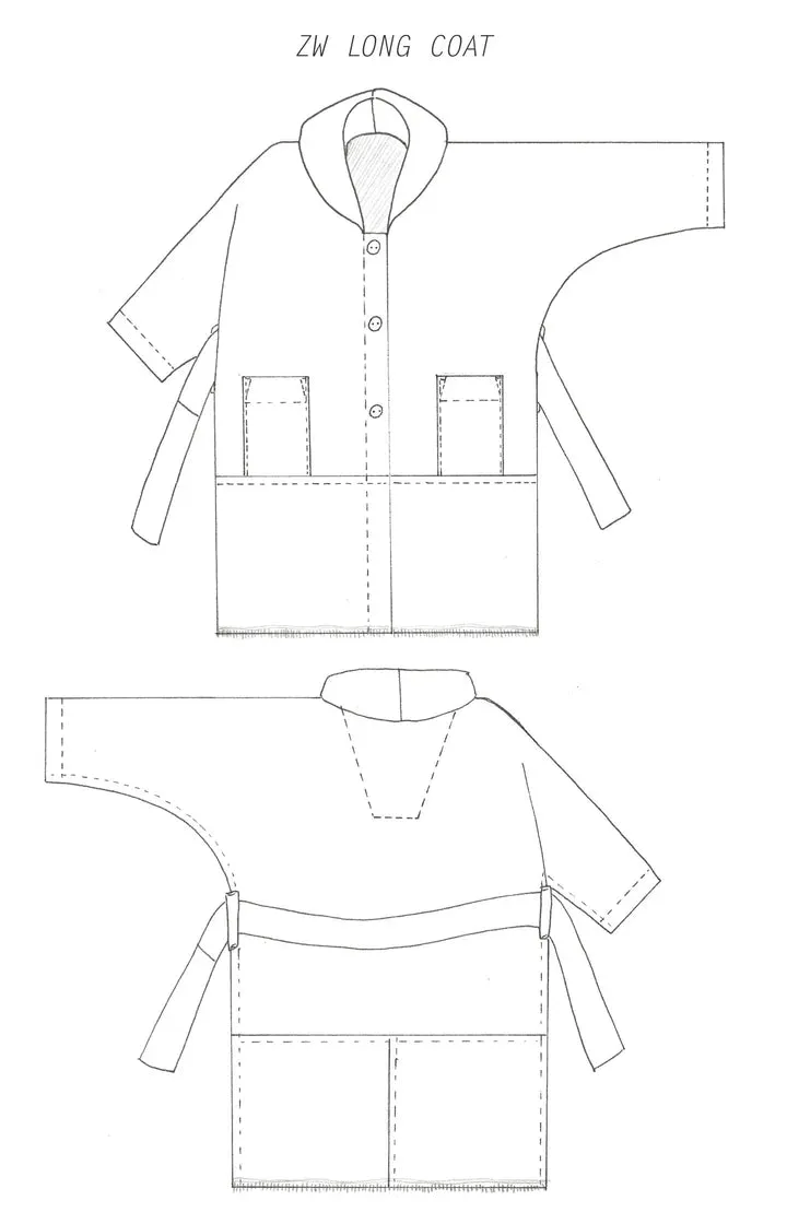 BIRGITTA HELMERSSON  Zero Waste Coat PDF Sewing Pattern