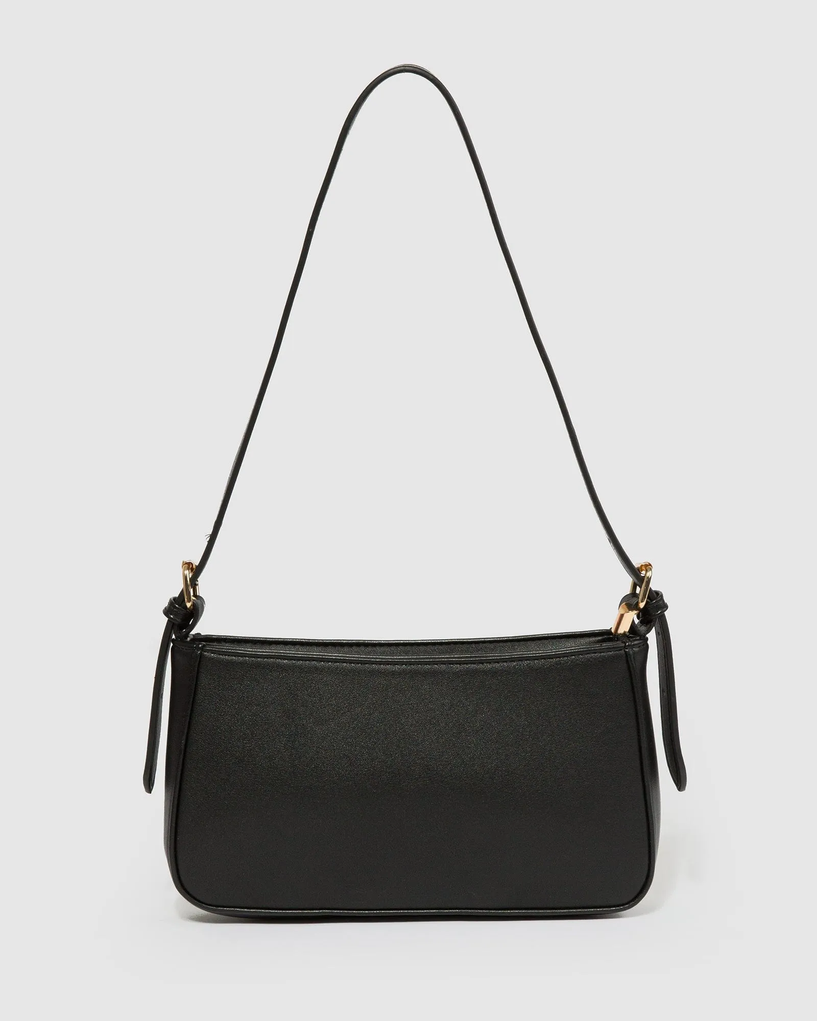 Black Frankie Buckle Strap Shoulder Bag