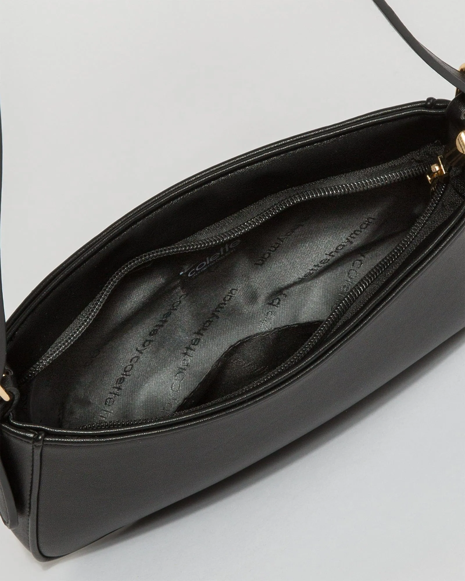 Black Frankie Buckle Strap Shoulder Bag