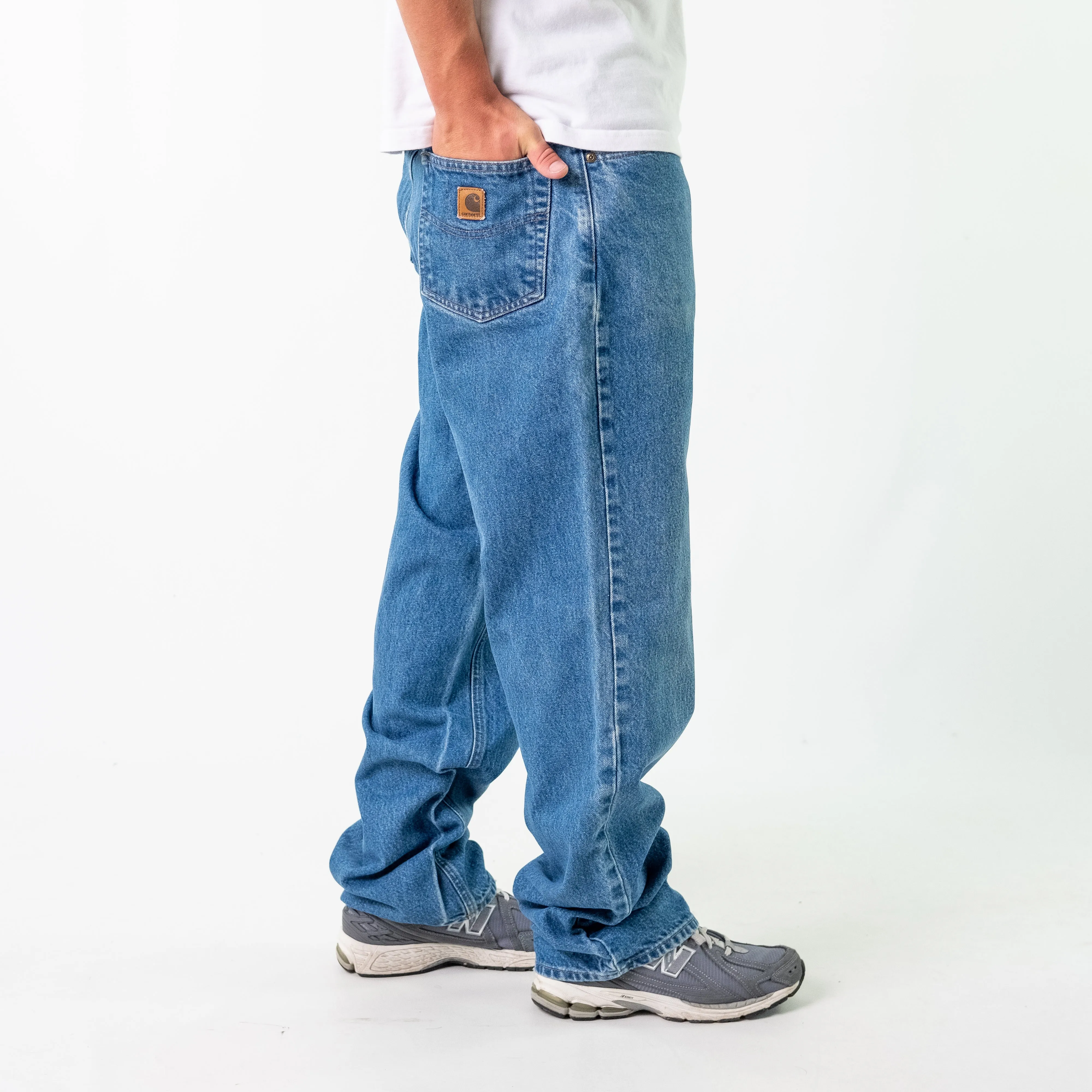 Blue 90s Carhartt Denim Jeans Baggy Pants (36x34)