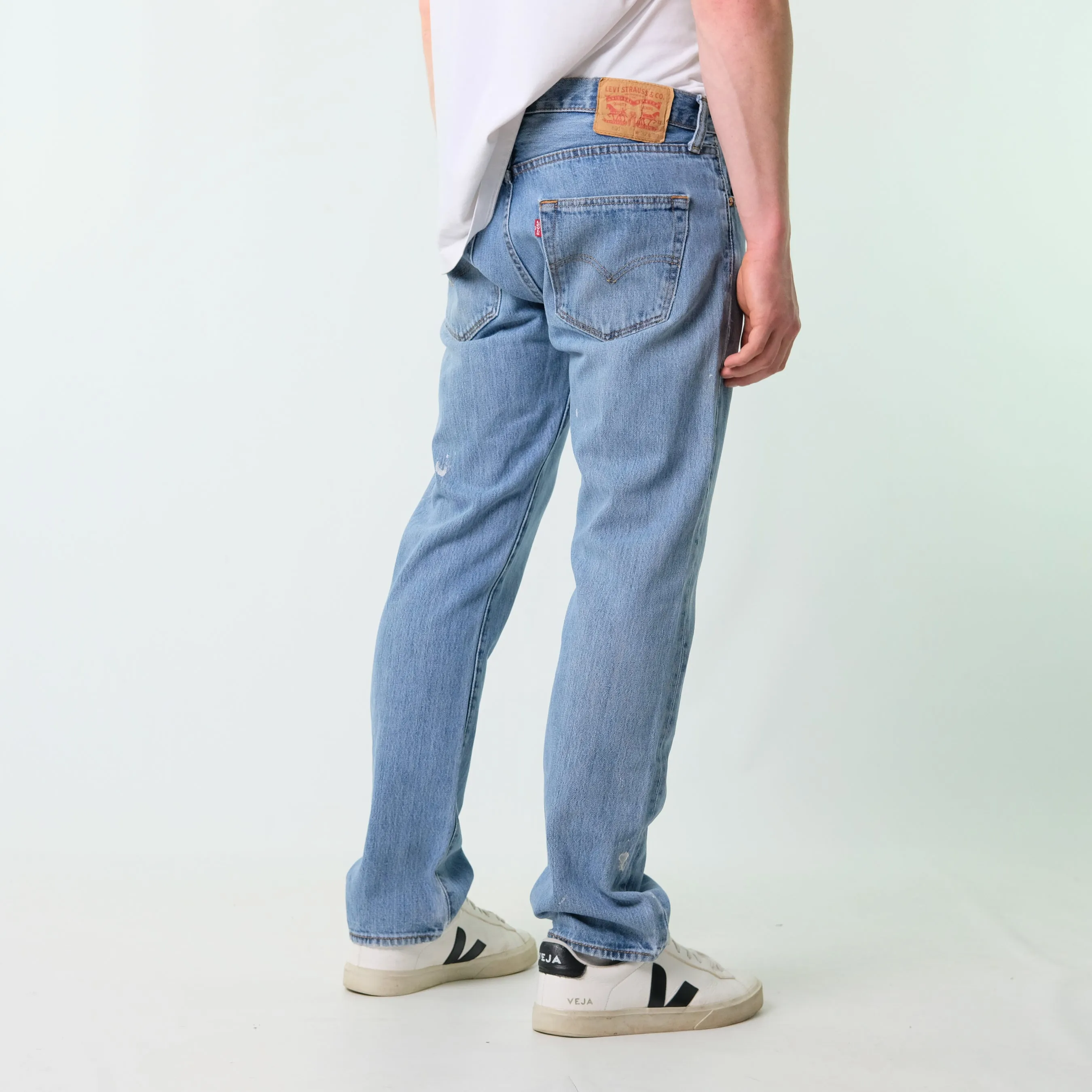 Blue 90s Levi's 501 Denim Jeans Baggy Pants (32x30)