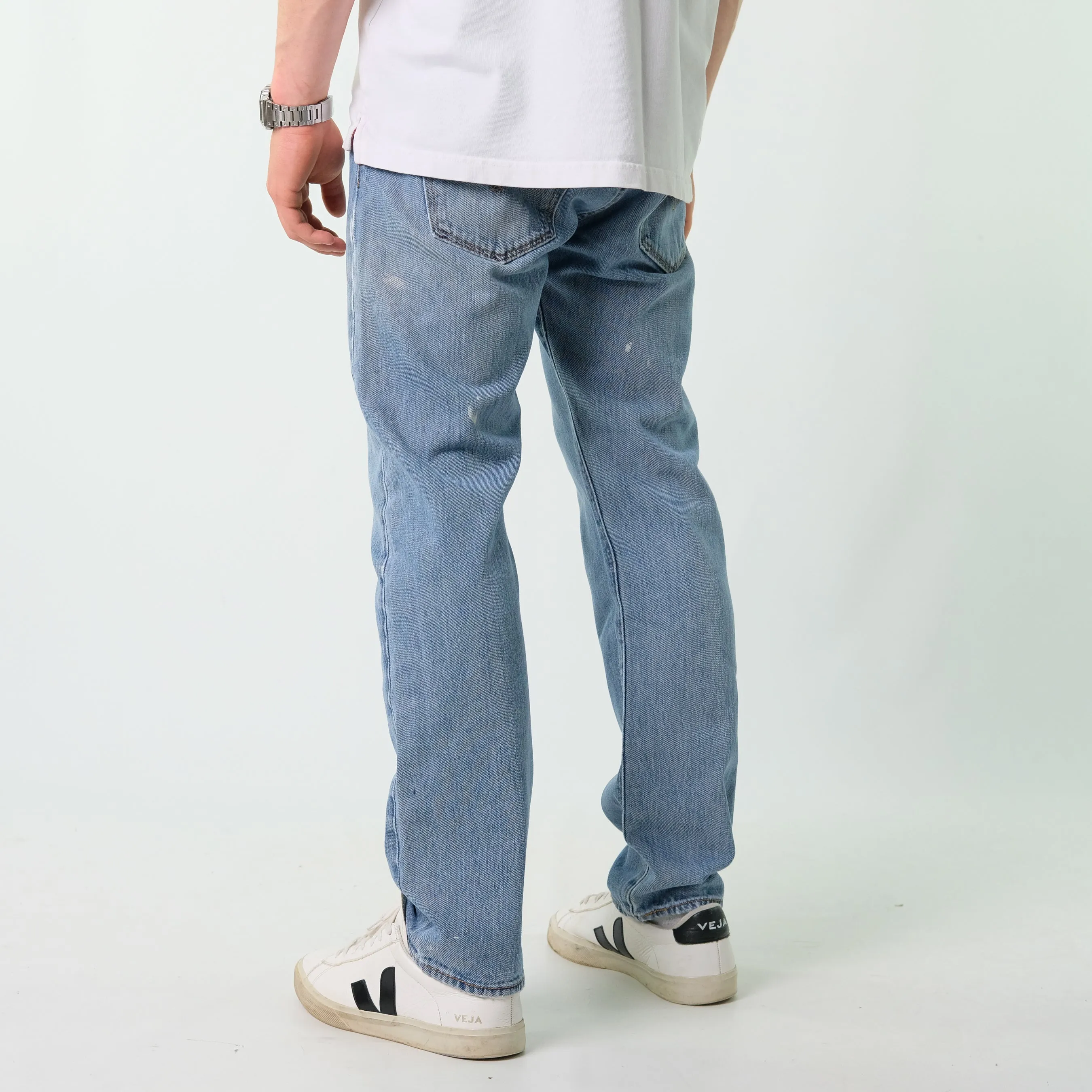 Blue 90s Levi's 501 Denim Jeans Baggy Pants (32x30)