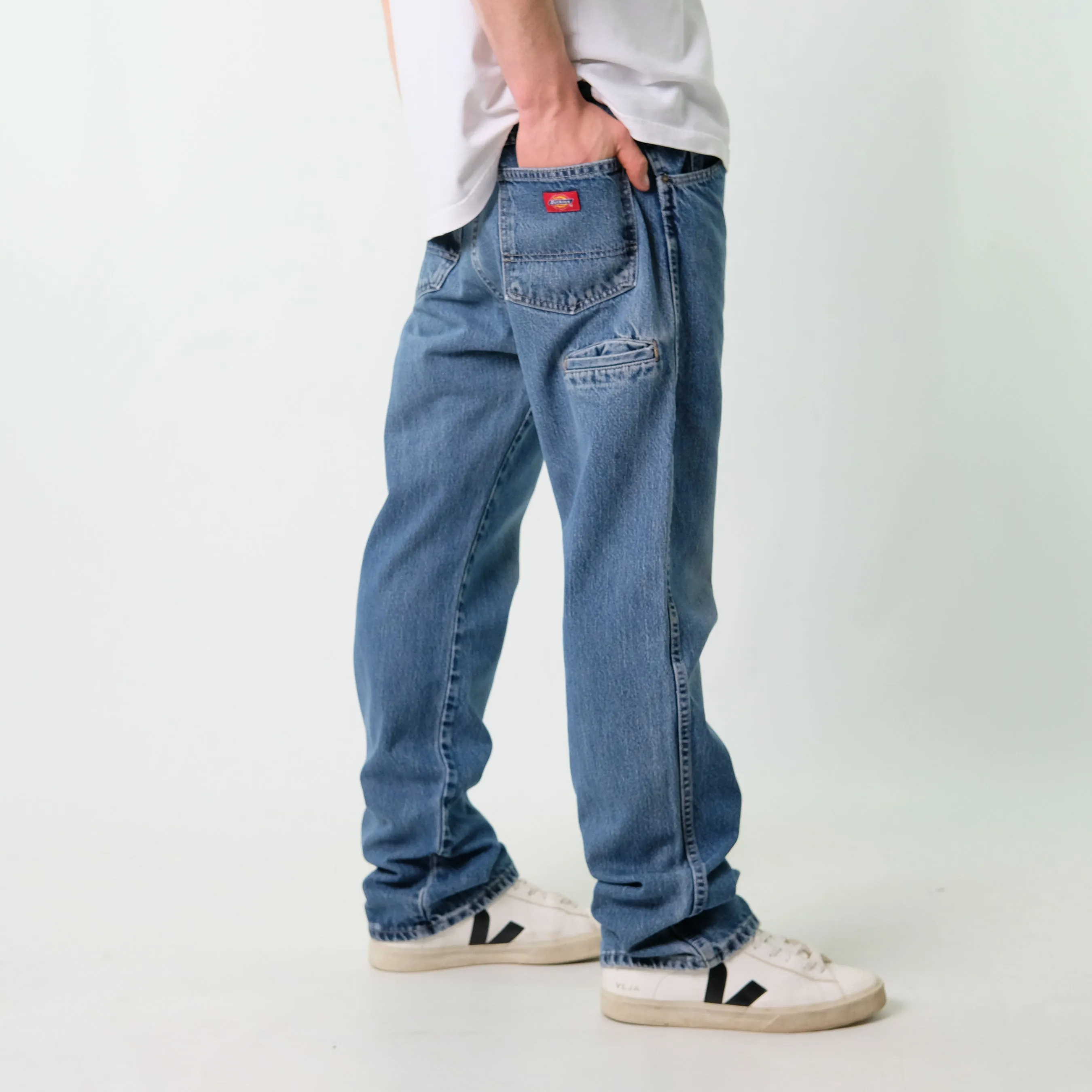 Blue y2ks Dickies Denim Jeans Baggy Pants (34x34)