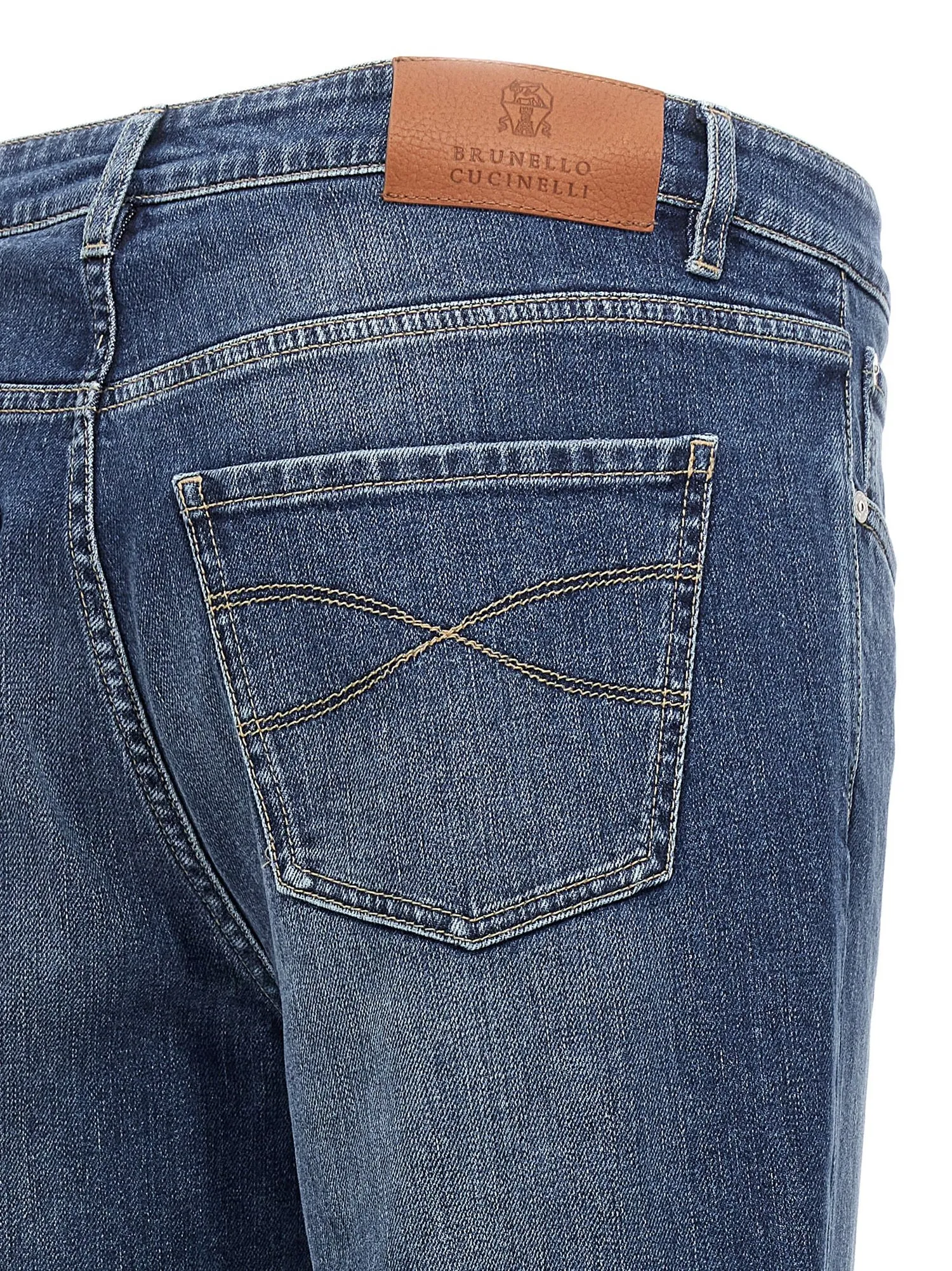 Brunello Cucinelli    Brunello Cucinelli Logo Embroidery Stretch Jeans