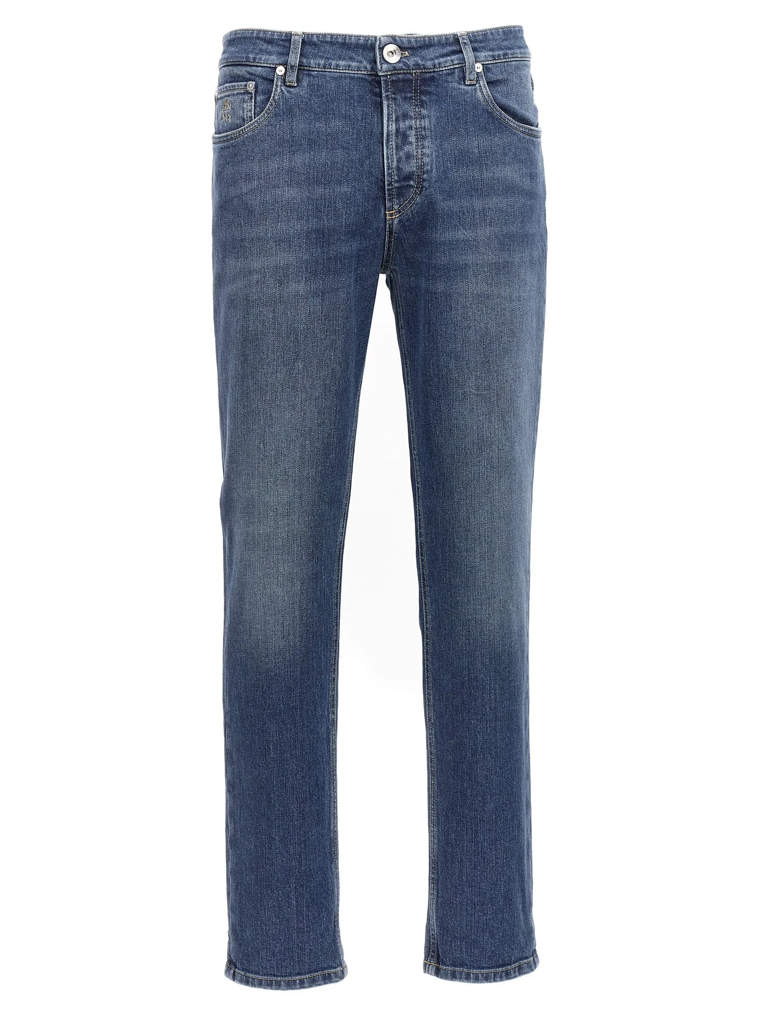 Brunello Cucinelli    Brunello Cucinelli Logo Embroidery Stretch Jeans