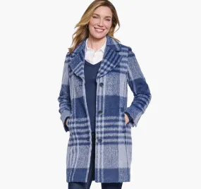 Brushed Plaid Coat