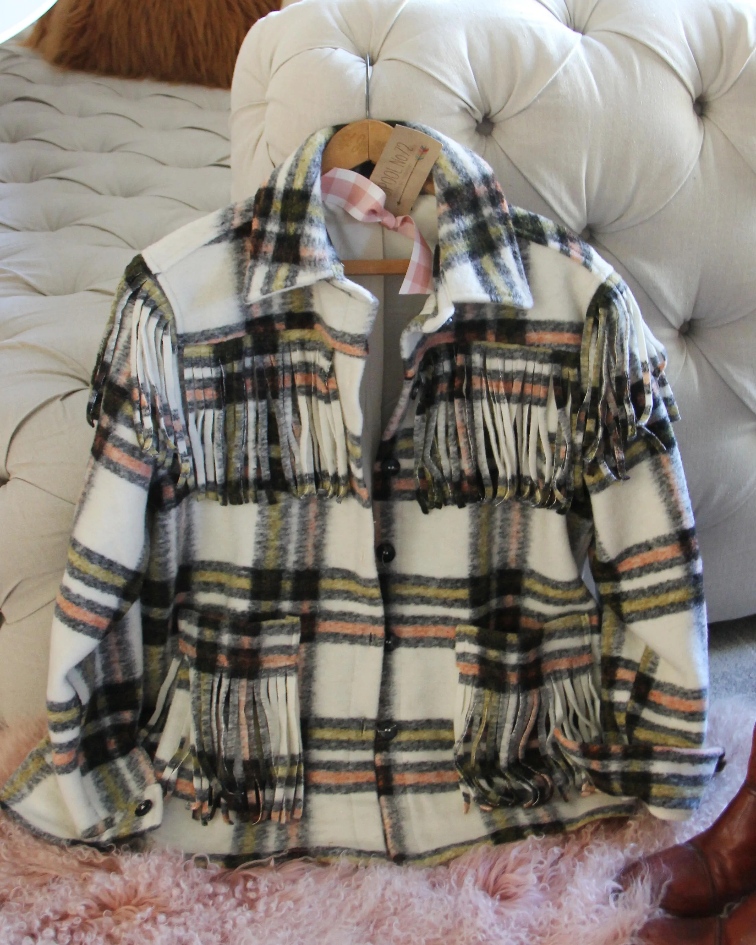 Buckwheat Fringe Coat in Tundra