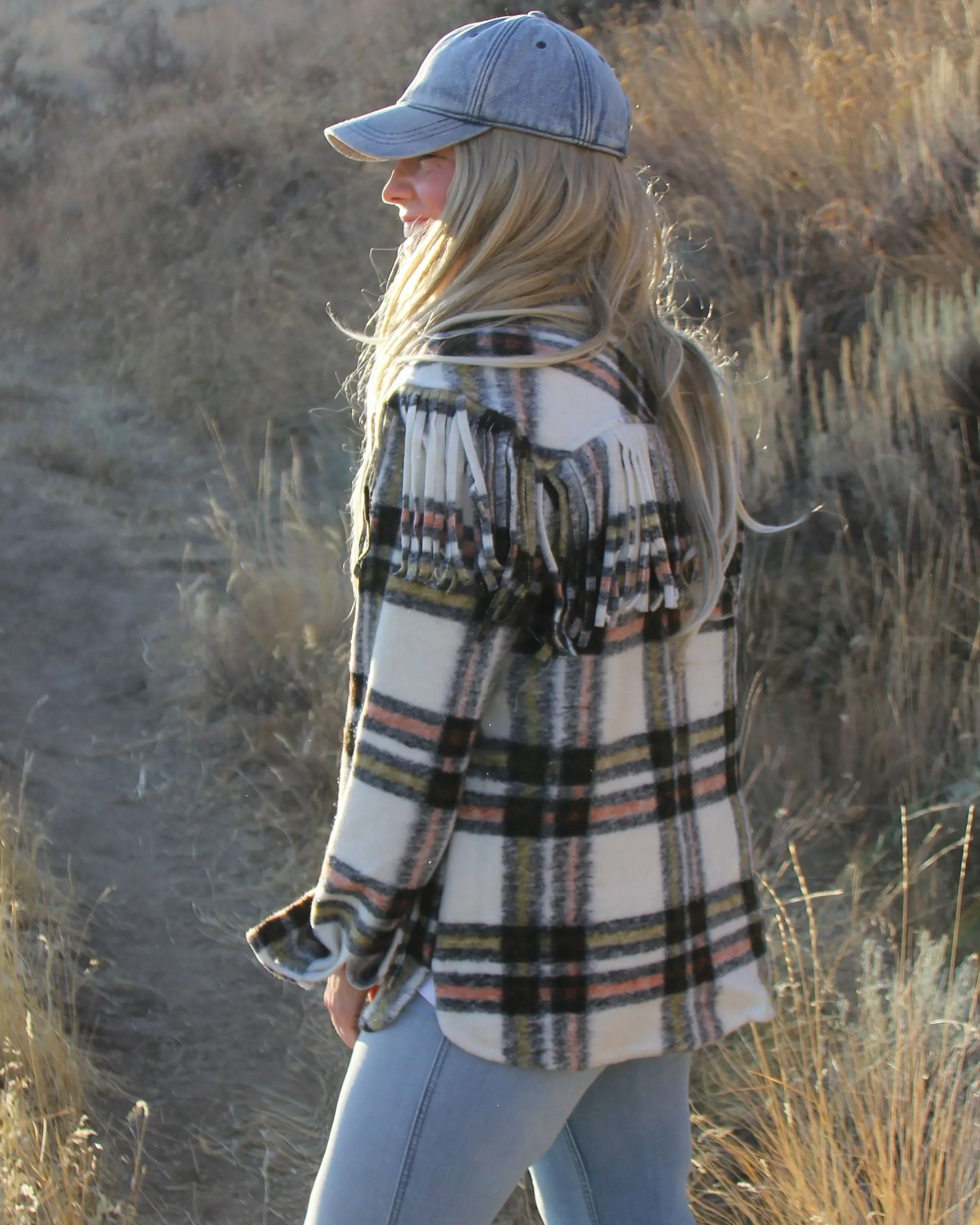 Buckwheat Fringe Coat in Tundra