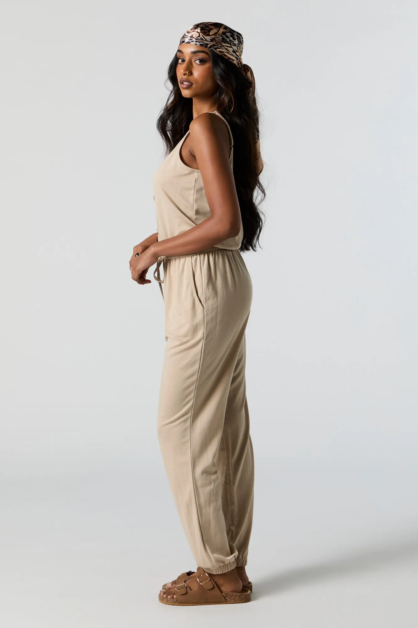 Button-Up Cami Jumpsuit