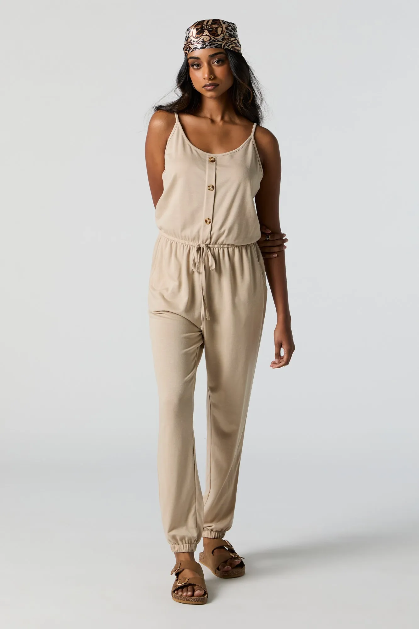 Button-Up Cami Jumpsuit