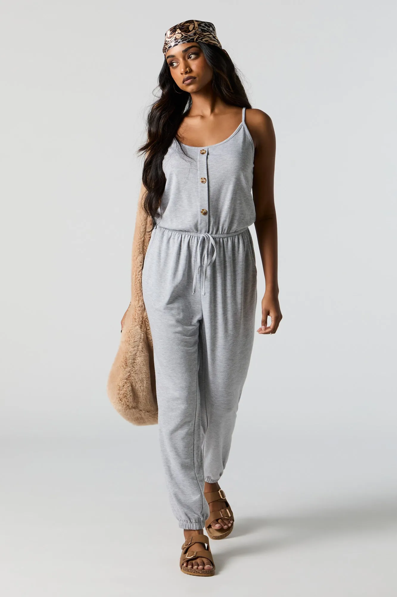 Button-Up Cami Jumpsuit