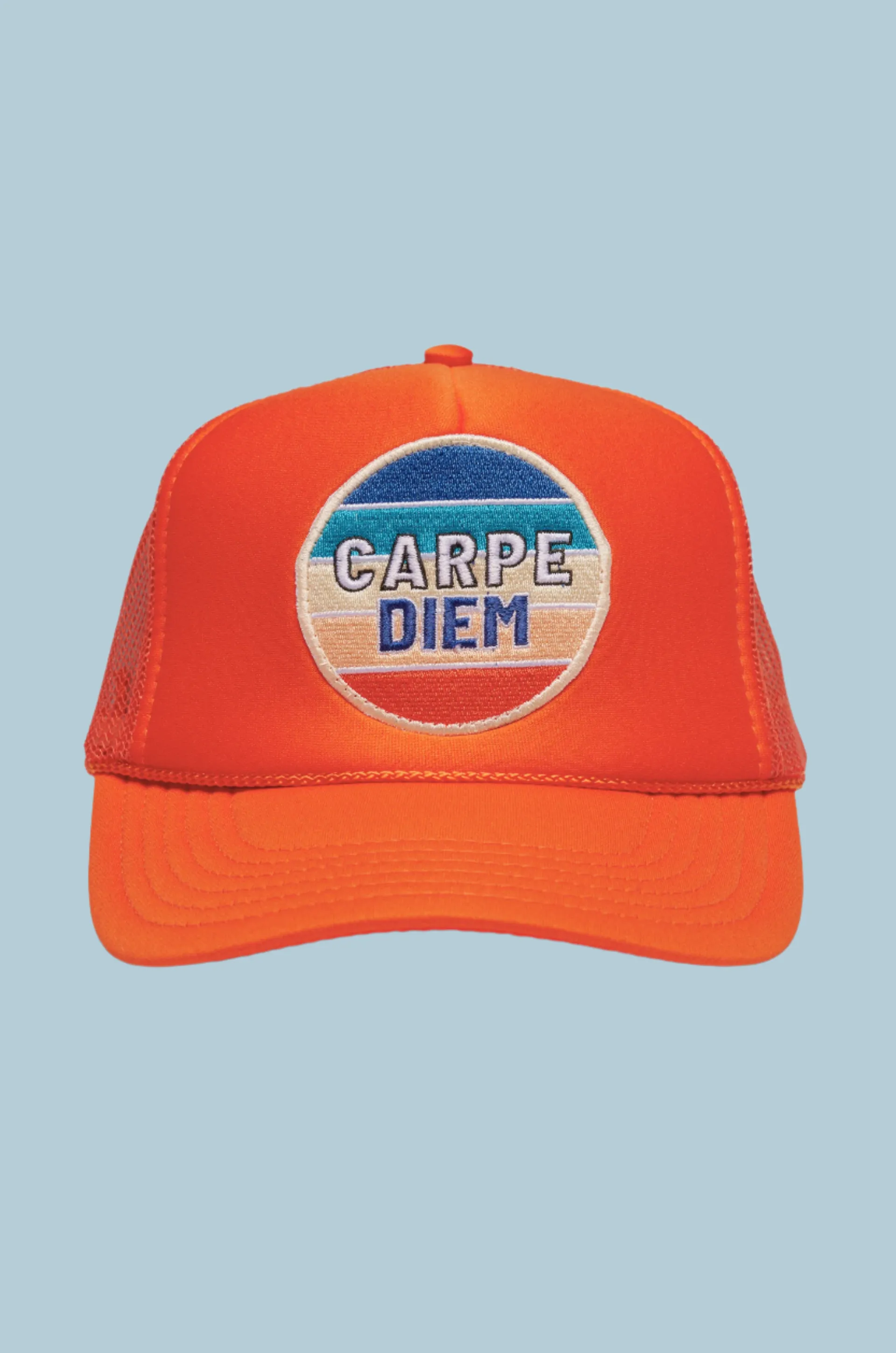 Carpe Diem Trucker Hat in Orange