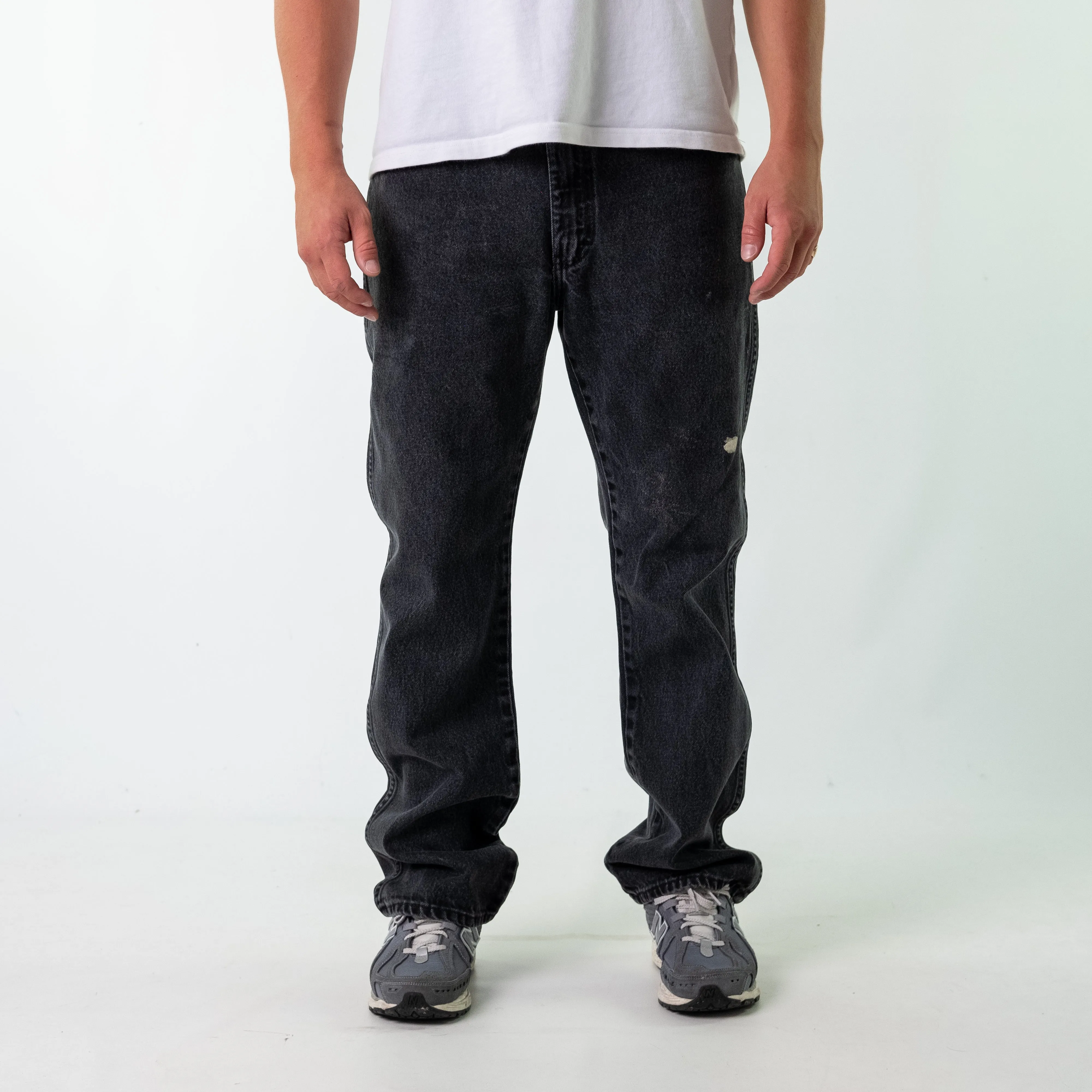 Charcoal Grey 90s Dickies Denim Carpenter Jeans Baggy Pants (36x32)