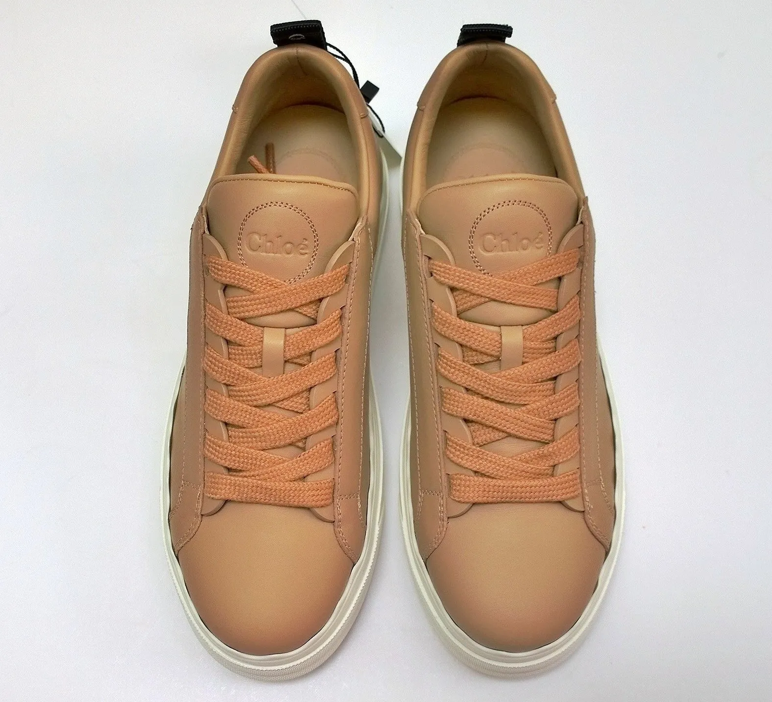 Chloé Lauren Sneakers in Nausica 33 Pink Tea Leather Trainers Lace Up Chloe