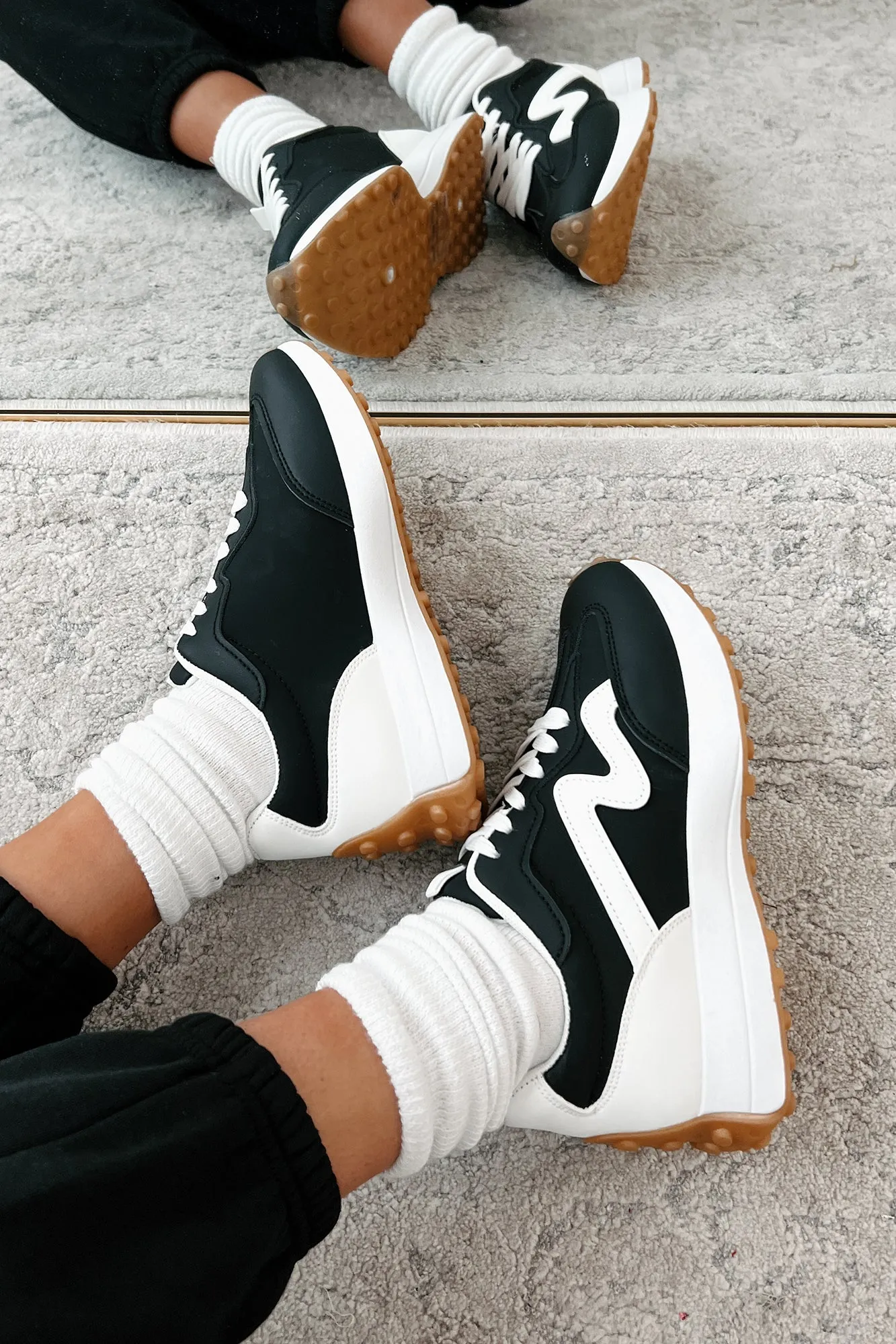 Cole Lace-Up Sneaker (Black/White)