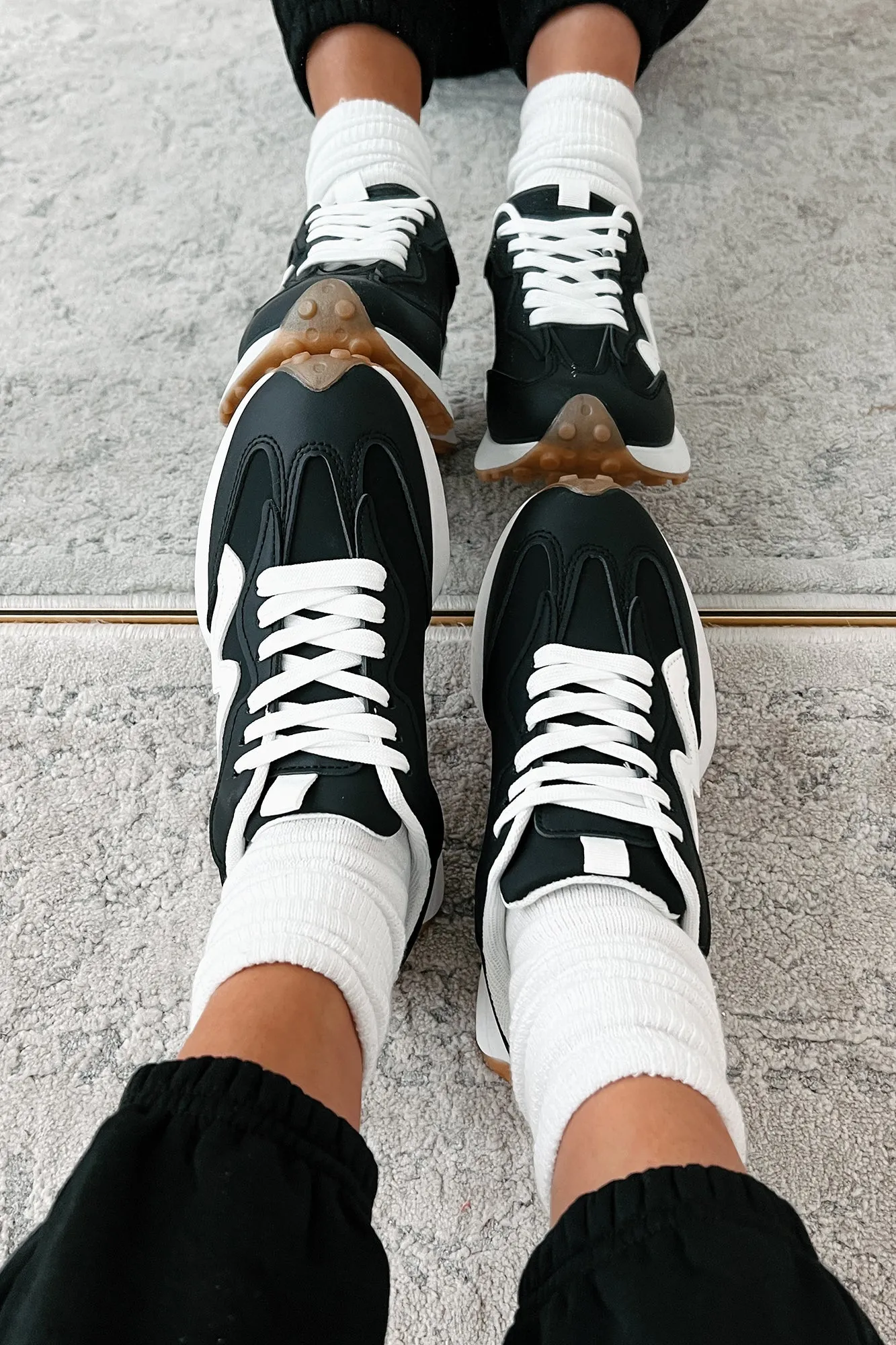 Cole Lace-Up Sneaker (Black/White)