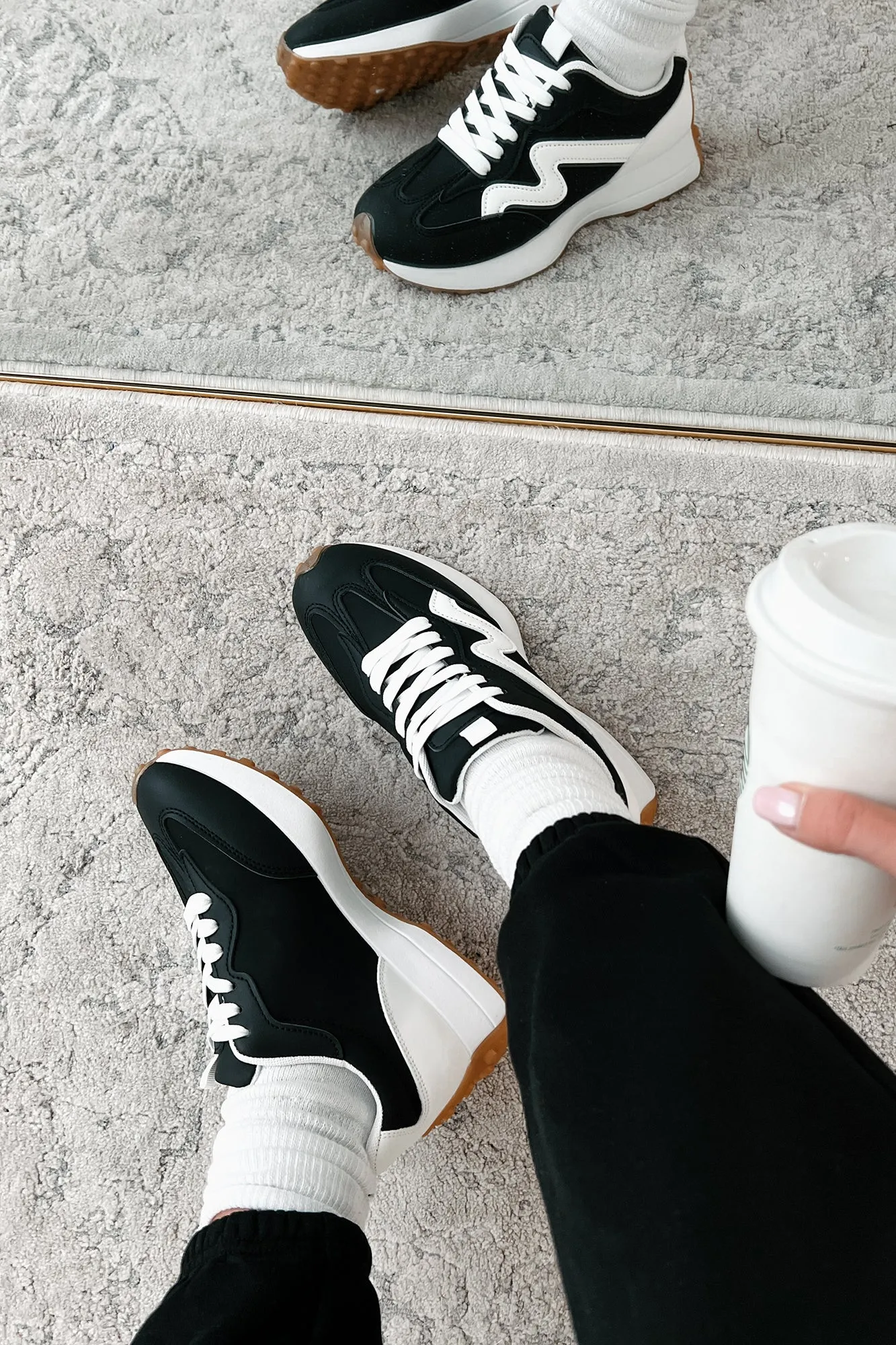 Cole Lace-Up Sneaker (Black/White)