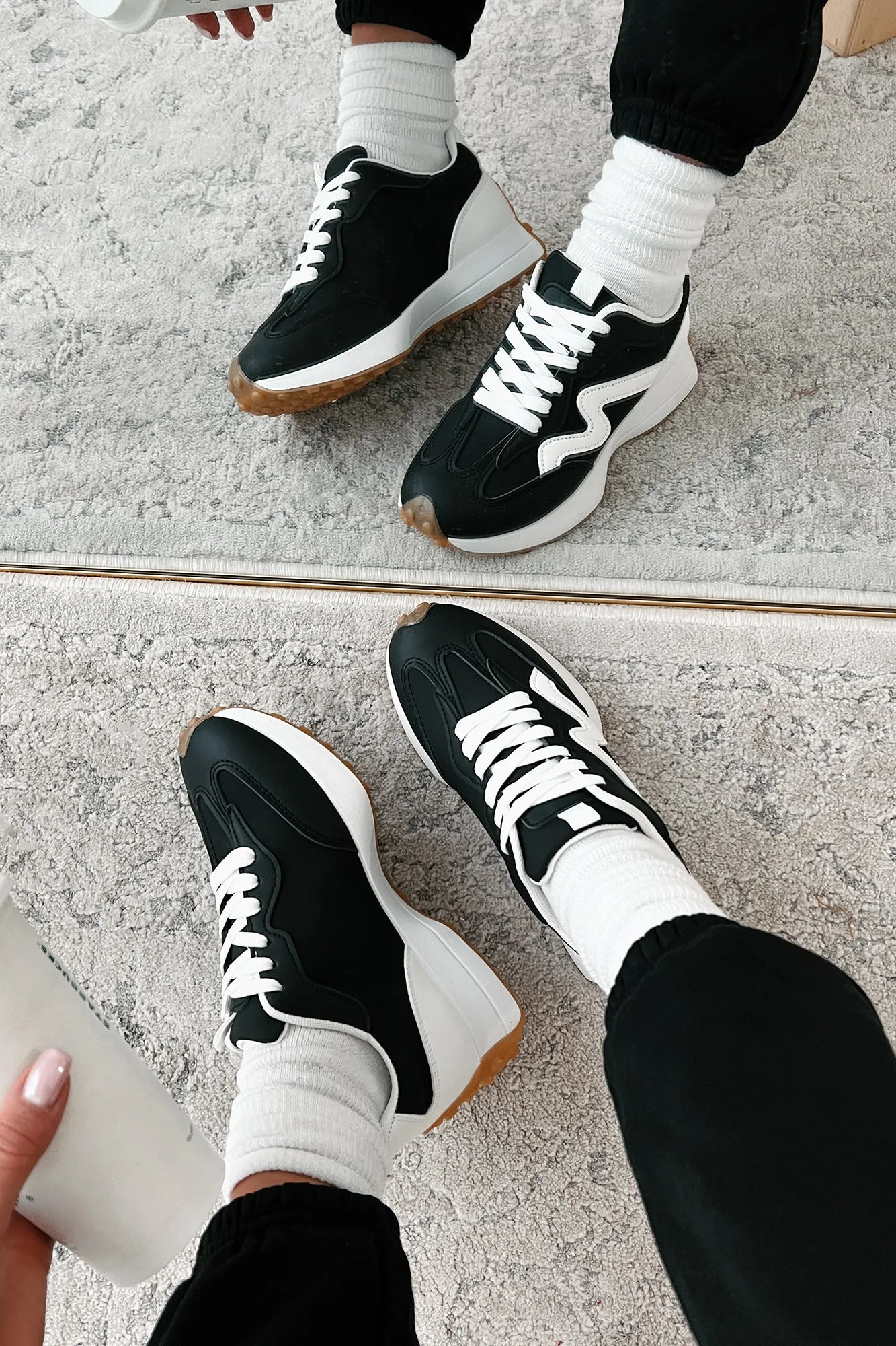 Cole Lace-Up Sneaker (Black/White)