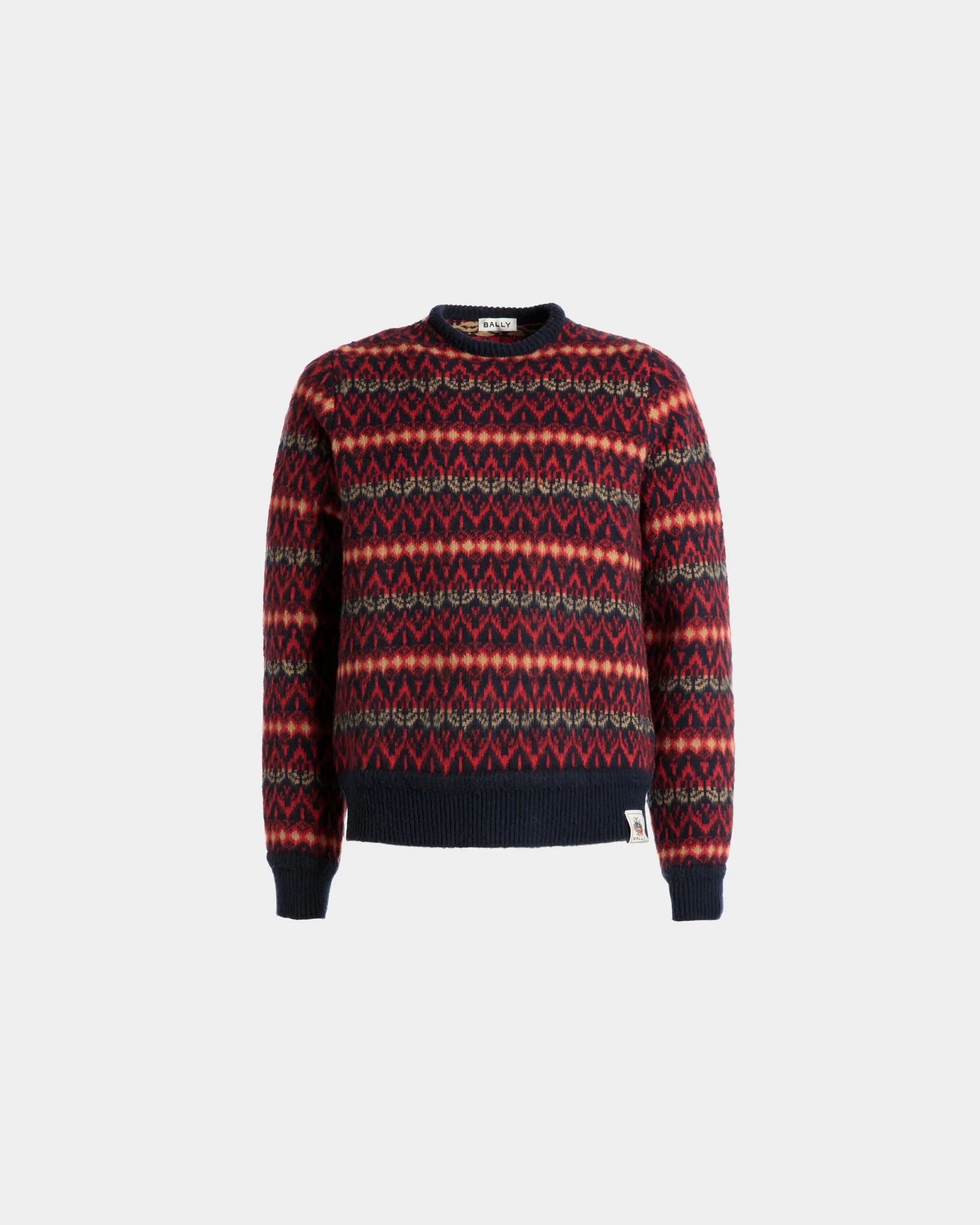 Crewneck Sweater In Multicolor Wool 