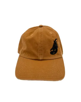 Cursive LB Black on Caramel Unstructured Dad Hat