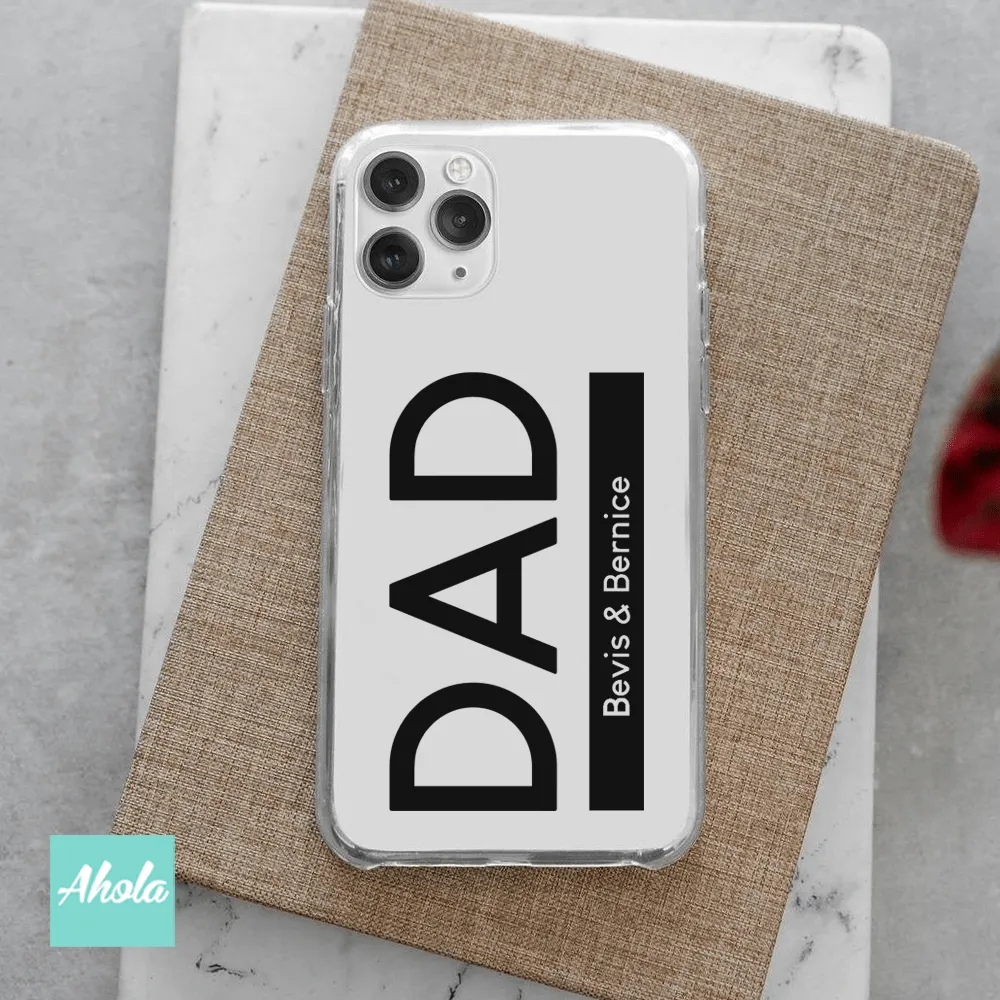 【DAD】Soft TPU transparent phone case 名字透明電話軟殼