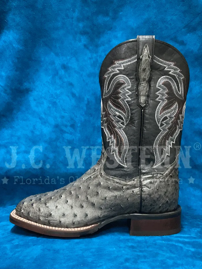 Dan Post DP5013 Mens ALAMOSA Ostrich Leather Square Toe Boot Grey