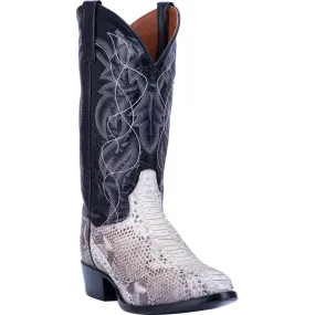 Dan Post Mens Natural/Black Sly 13in Cowboy Boots Snake Skin