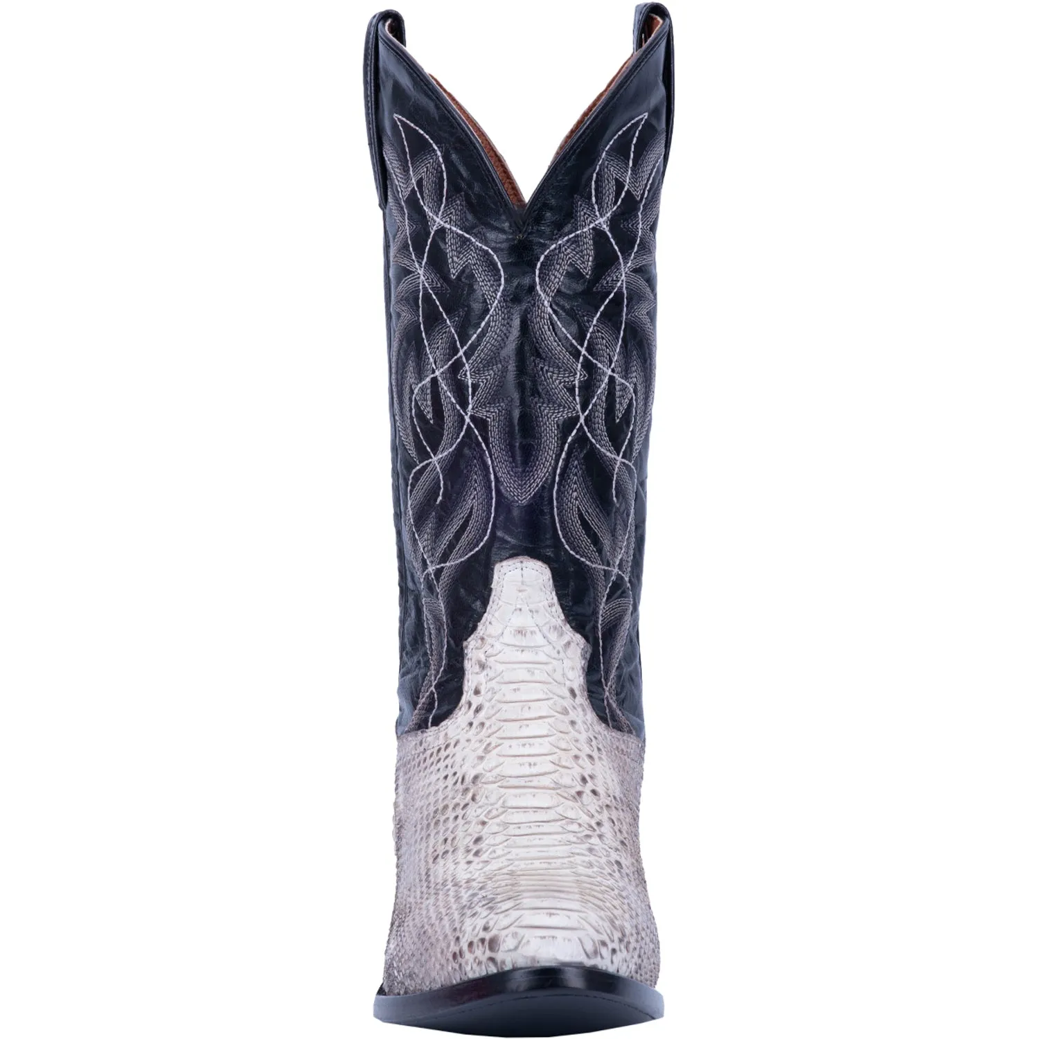 Dan Post Mens Natural/Black Sly 13in Cowboy Boots Snake Skin