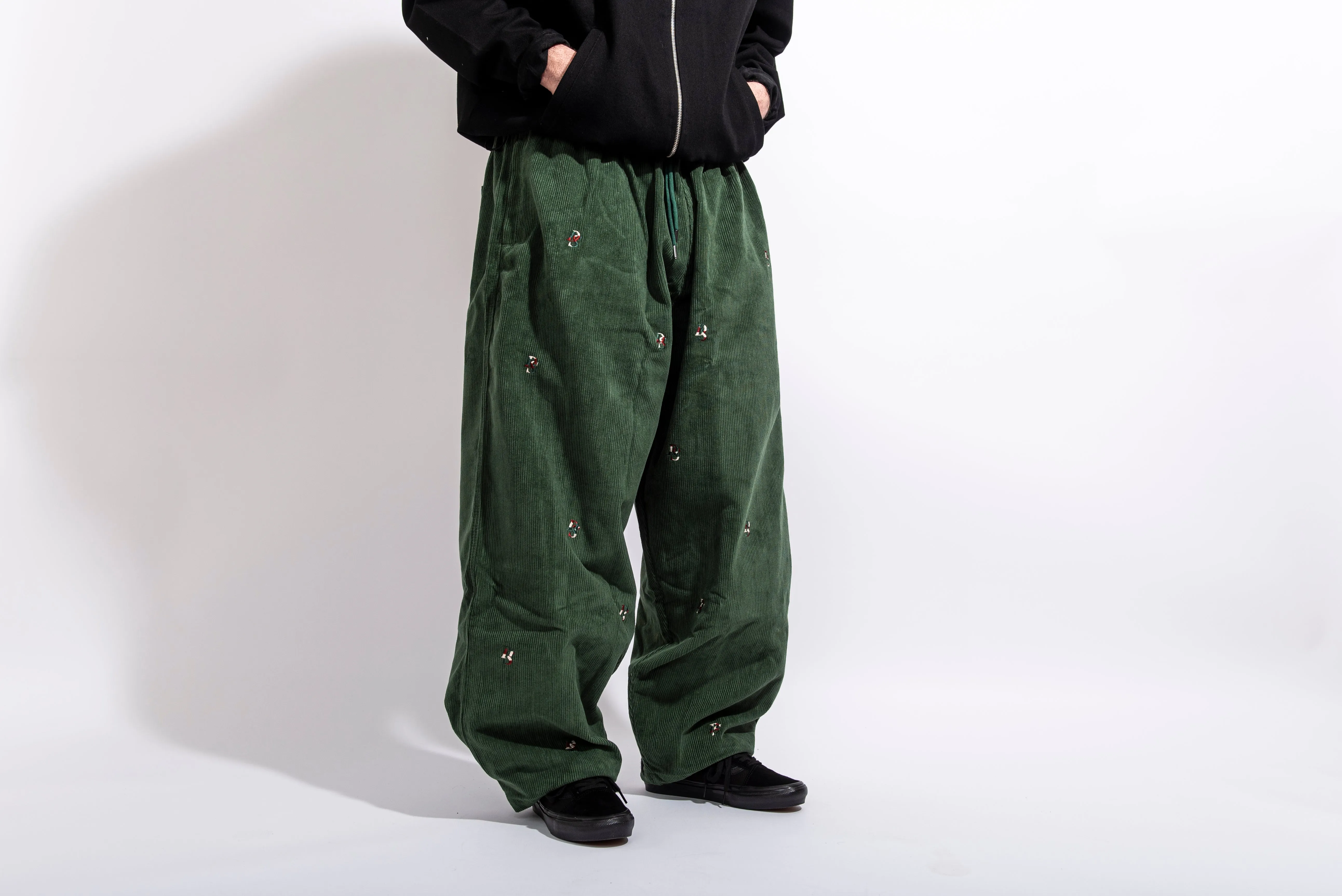 Dark Green Cords Pant ''Overall DS Embroideries''