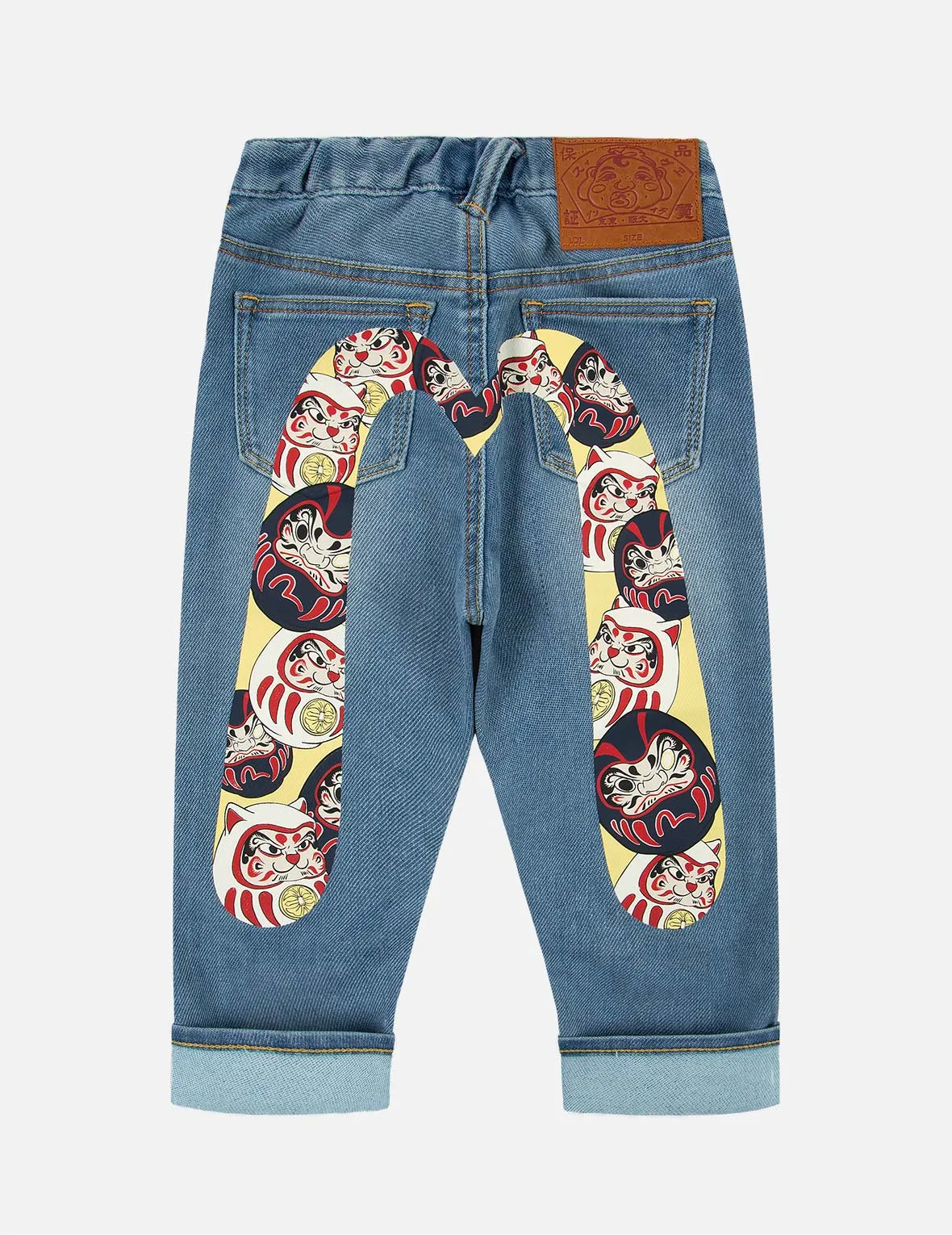 Daruma Buddies Daicock Print Denim Jeans