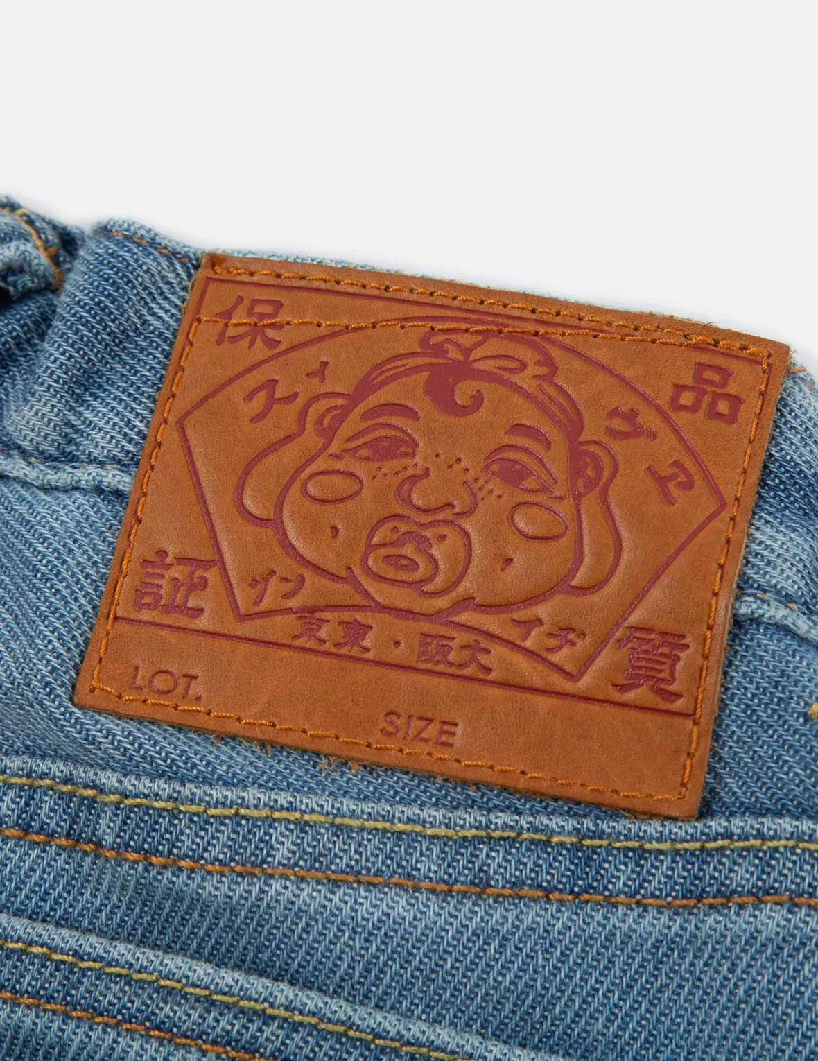 Daruma Buddies Daicock Print Denim Jeans