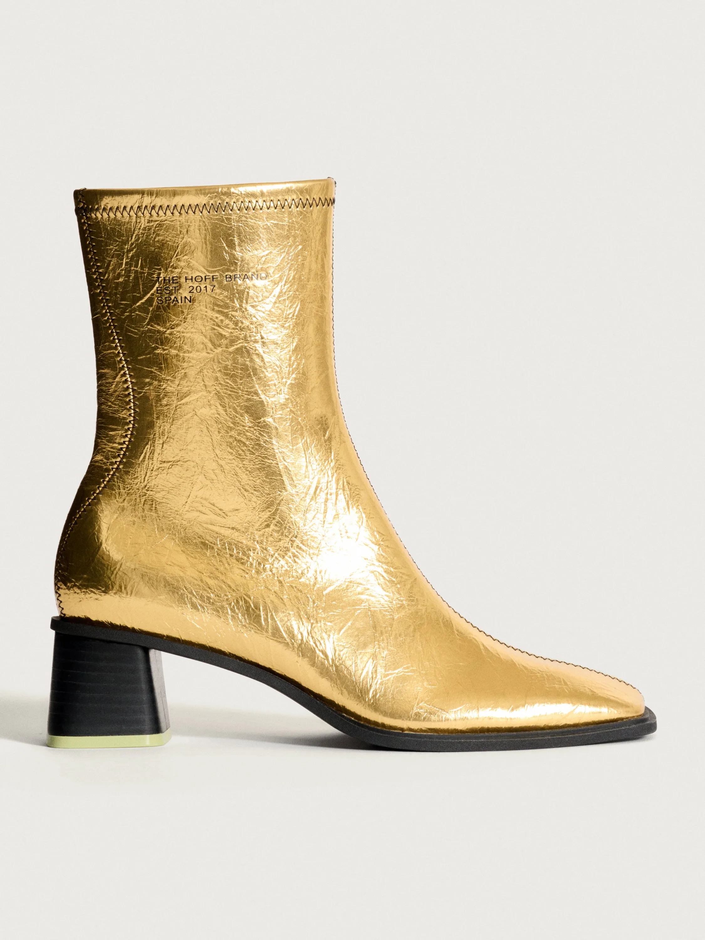 DATE GOLD HEELED ANKLE BOOT