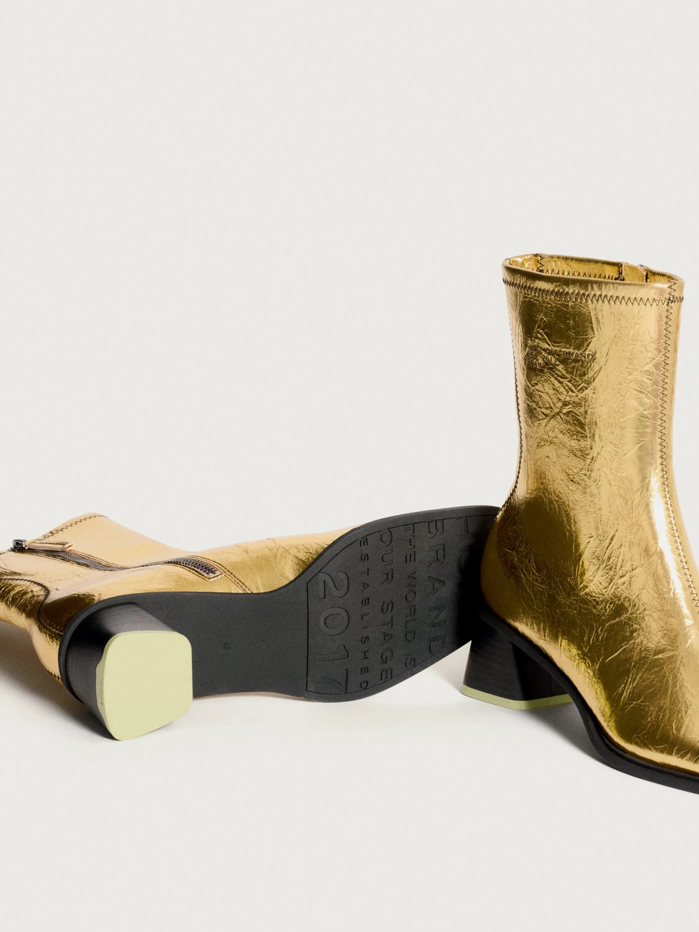 DATE GOLD HEELED ANKLE BOOT