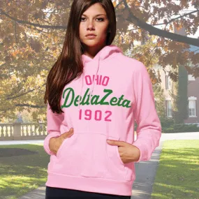 Delta Zeta State and Date Printed Hoody - Gildan 18500 - CAD