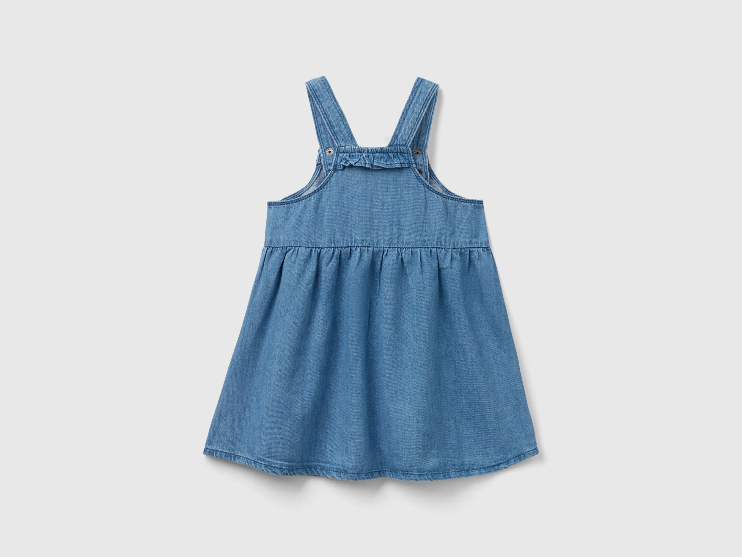 Dungaree skirt in lightweight denim - Light Blue | Benetton