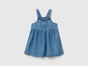 Dungaree skirt in lightweight denim - Light Blue | Benetton