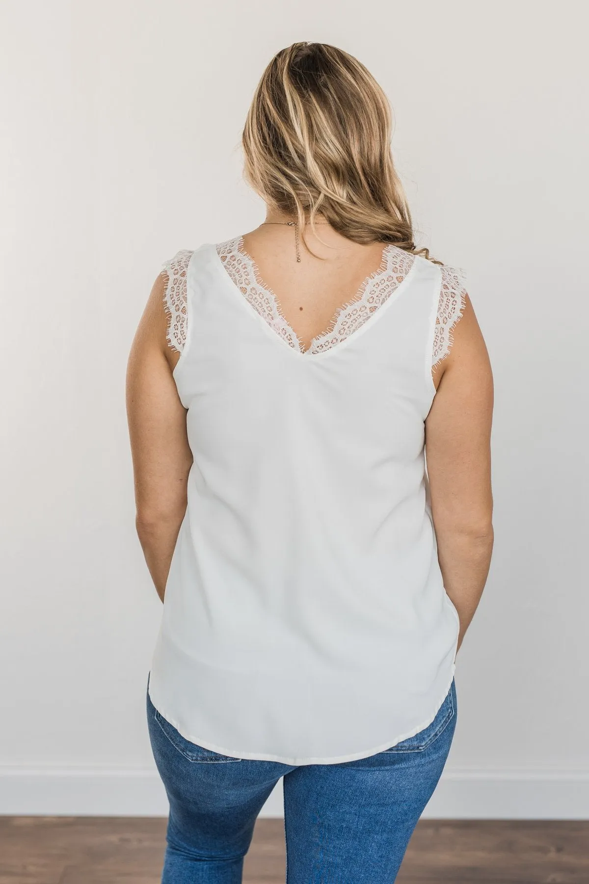 Embrace The Elegance Sleeveless Blouse- Off-White